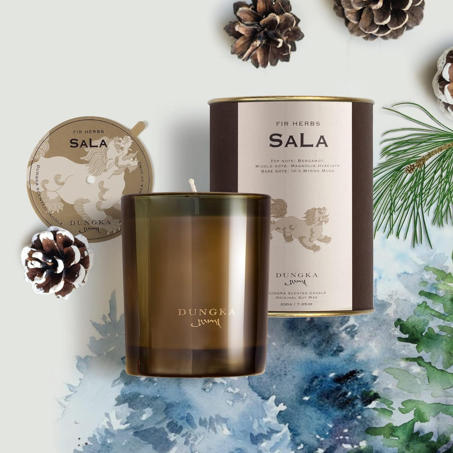Sandalwood & Cedar Scented Candles Natural Soy Wax Candles for Home Scented Fall Candles Stress Relief Meditation Aromatherapy Candle Christmas Candles Gifts for Women (Sala)