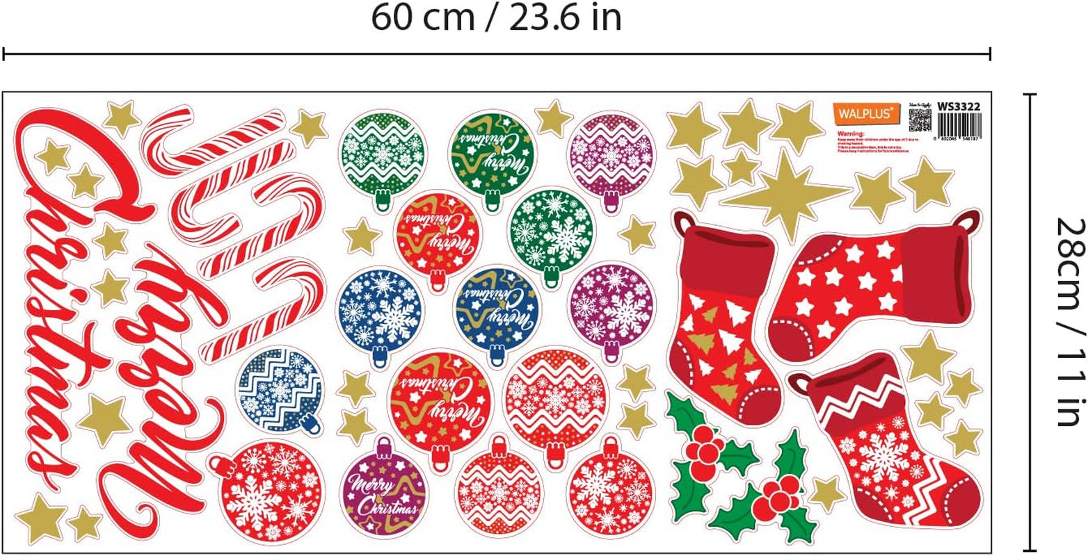 Christmas Decorations Clearance for Home, Indoor, Wall Stickers " Merry Christmas Decor" Wall Murals Decals Living Room Children Nursery Restaurant Cafe Hotel Home Decor (Merry Christmas Decor)