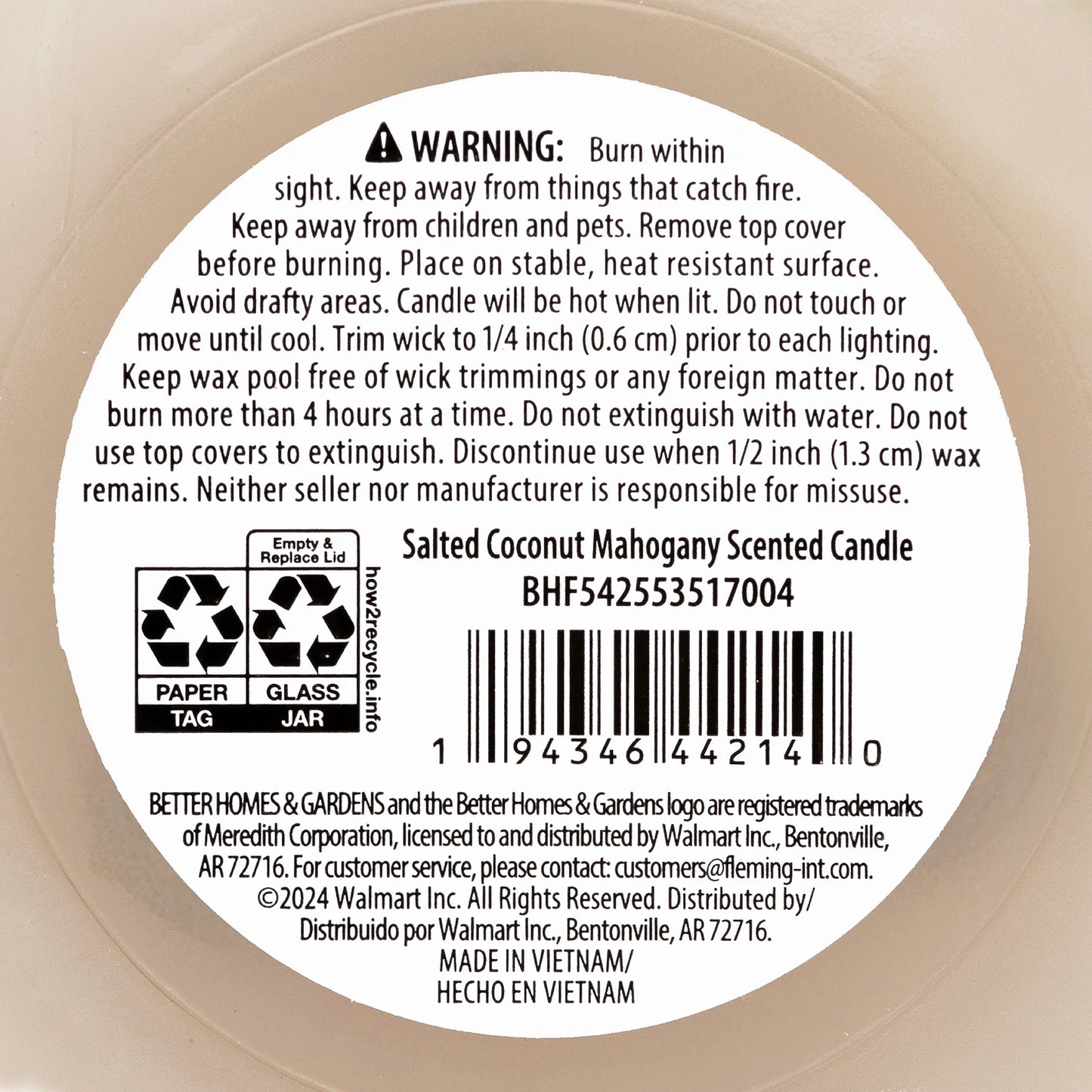 Better Homes and Gardens 3-Wick Pumpkin Jar Candle, Salted Coconut Mahogany, 30 Oz