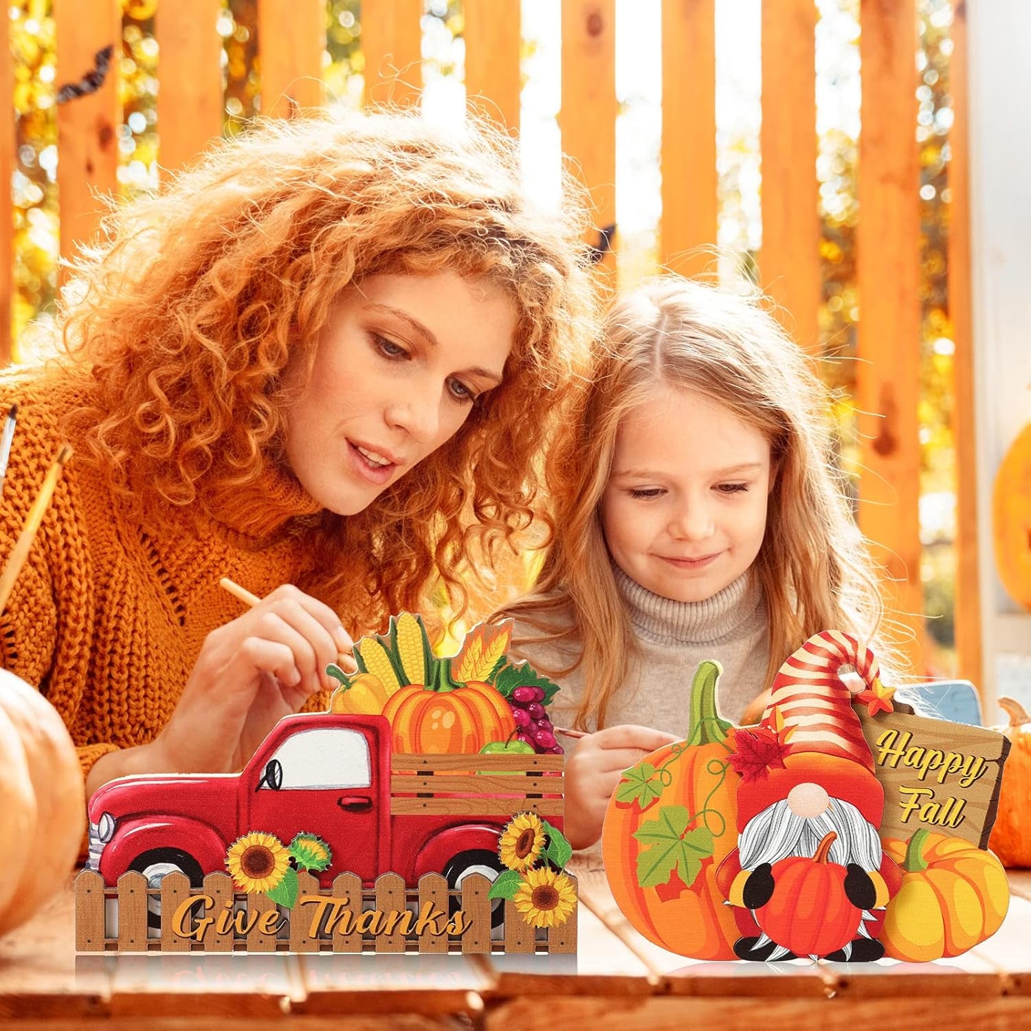 3 Pieces Thanksgiving Decorations Indoor Table Centerpiece for Home Wooden Signs Autumn Harvest Turkey Display for Thanksgiving Party Supplies