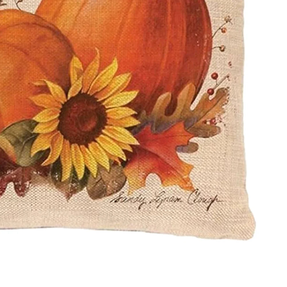 Fall Pillow Covers 18X18 Set of 4 for Fall Decor Pumpkin Maple Leaves Sunflower Vase Outdoor Fall Pillows Decorative Throw Pillows Farmhouse Thanksgiving Autumn Cushion Case
