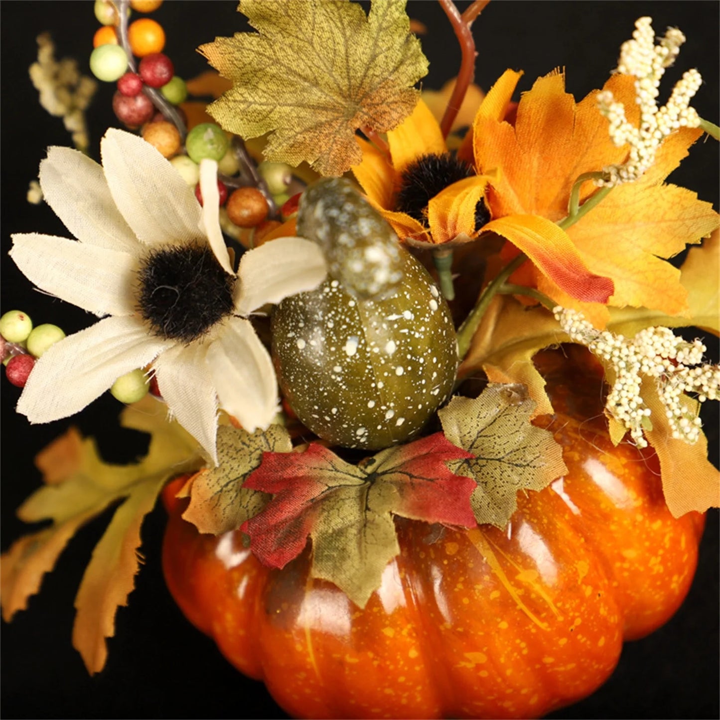 Fall Decorative Props Simulated Pumpkin Maple Leaf Home Autumn Decor Perfect for Autumn Home Tabletop Centerpieces Kitchen Fireplace Mantel Party Decorations