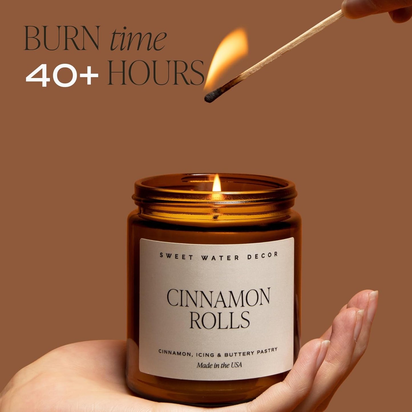 Mulled Cider Candle - Fall Candles with Orange, Cinnamon, Apple, and Amber Scent for Home - Fall Soy Candle with 40 Hours Burn Time - 9Oz Black Lid Amber Jar Mulled Cider Scents