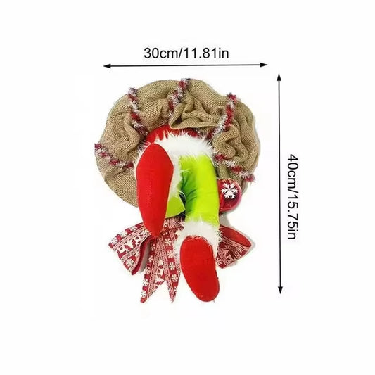 Christmas Thief Wreath,Christmas Elf Leg Wreath, Christmas Burlap Wreath, Holiday Decoration