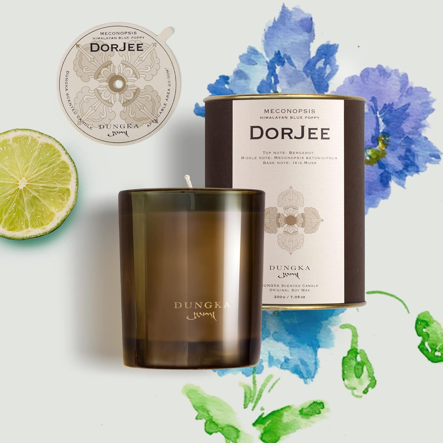 DORJEE Premium Hyacinth Scented Soy Wax Candle for Home Aromatherapy, Stress Relief, Meditation, Christmas Gifts for Women