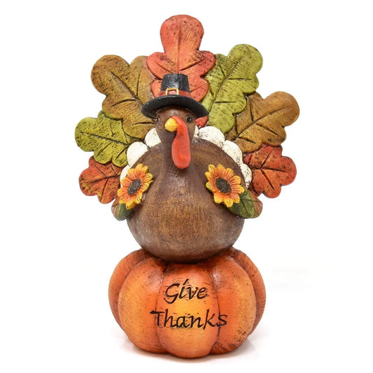 Thanksgiving Decorations Hand-Painted Turkey Pumpkin, Autumn Decor for Living Room Bedroom Kitchen Thanksgiving Harvest Day, Thankful Hand-Painted Thanksgiving Turkey Tabletop Centerpiece Decor