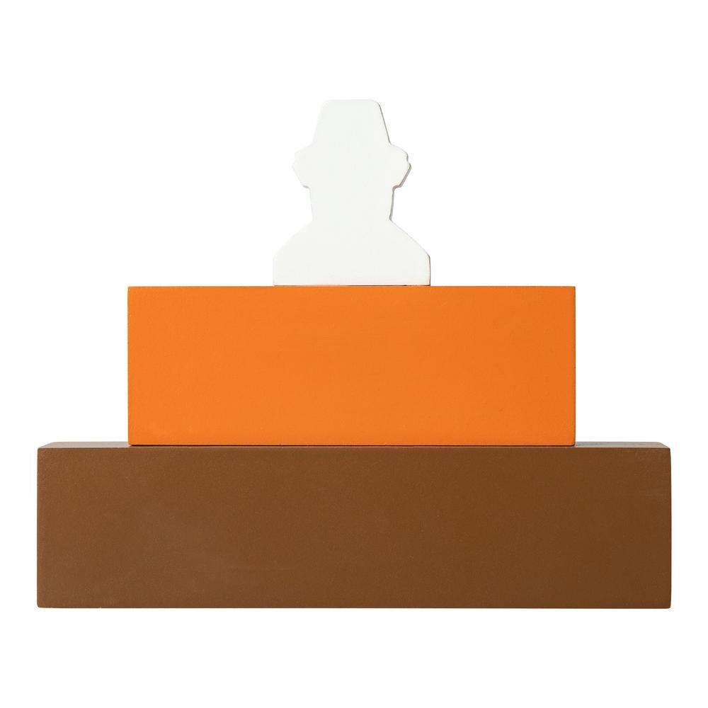 7.5 In. H Thanksgiving Wooden Pilgrim Table Block Sign