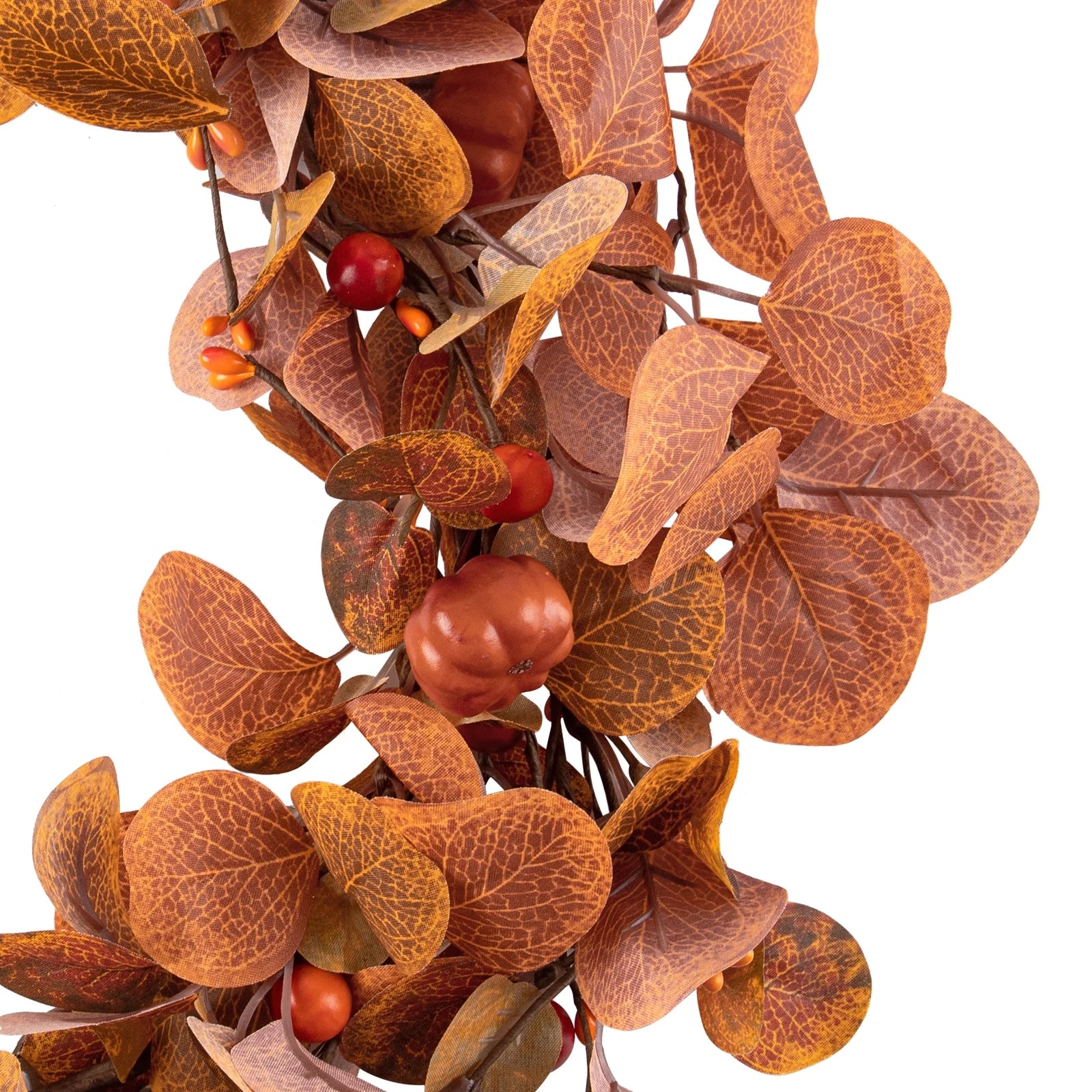 Fall Wreaths for Front Door, 18" Artificial Eucalyptus Leaves Autumn Wreaths Modern Farmhouse Fall Decoration for Home