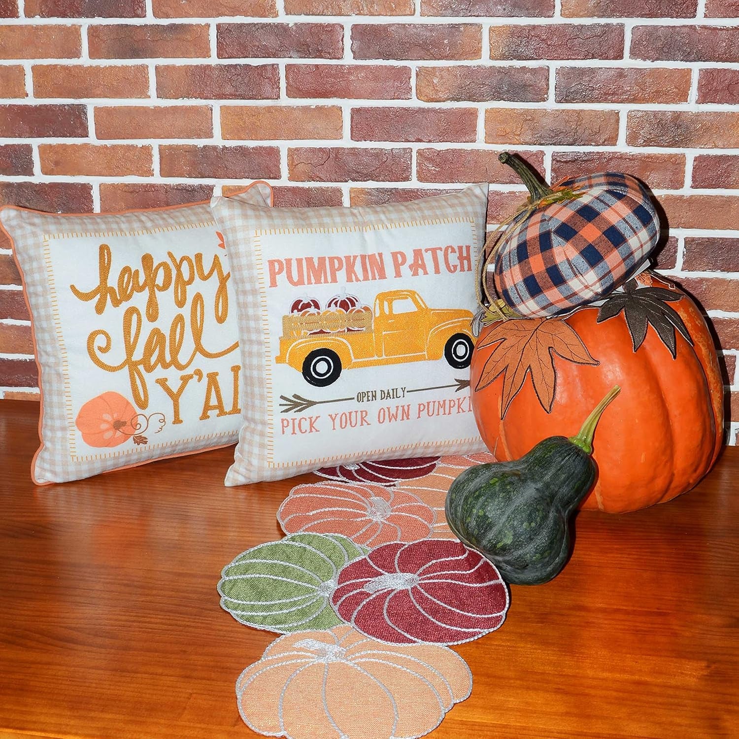 Fall Pillow Covers 18X18 Set of 4 Thanksgiving Pillow Covers Harvest Decorative Pillow Covers, Autumn Pumpkin Throw Pillow Covers for Fall Thanksgiving Decorations