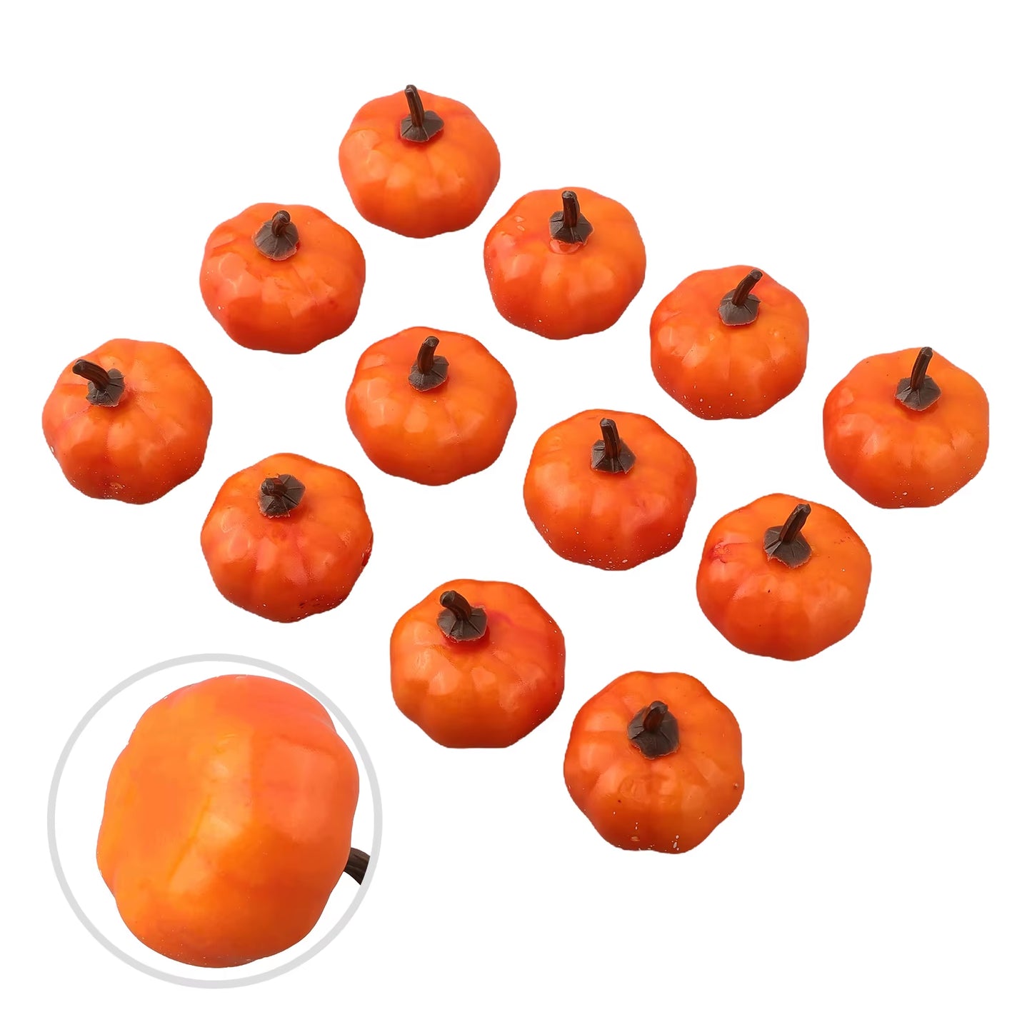 12/24/48Pcs Artificial Pumpkins Fake Foam Pumpkins for Halloween Thanksgiving Harvest Festival Home Table Decor