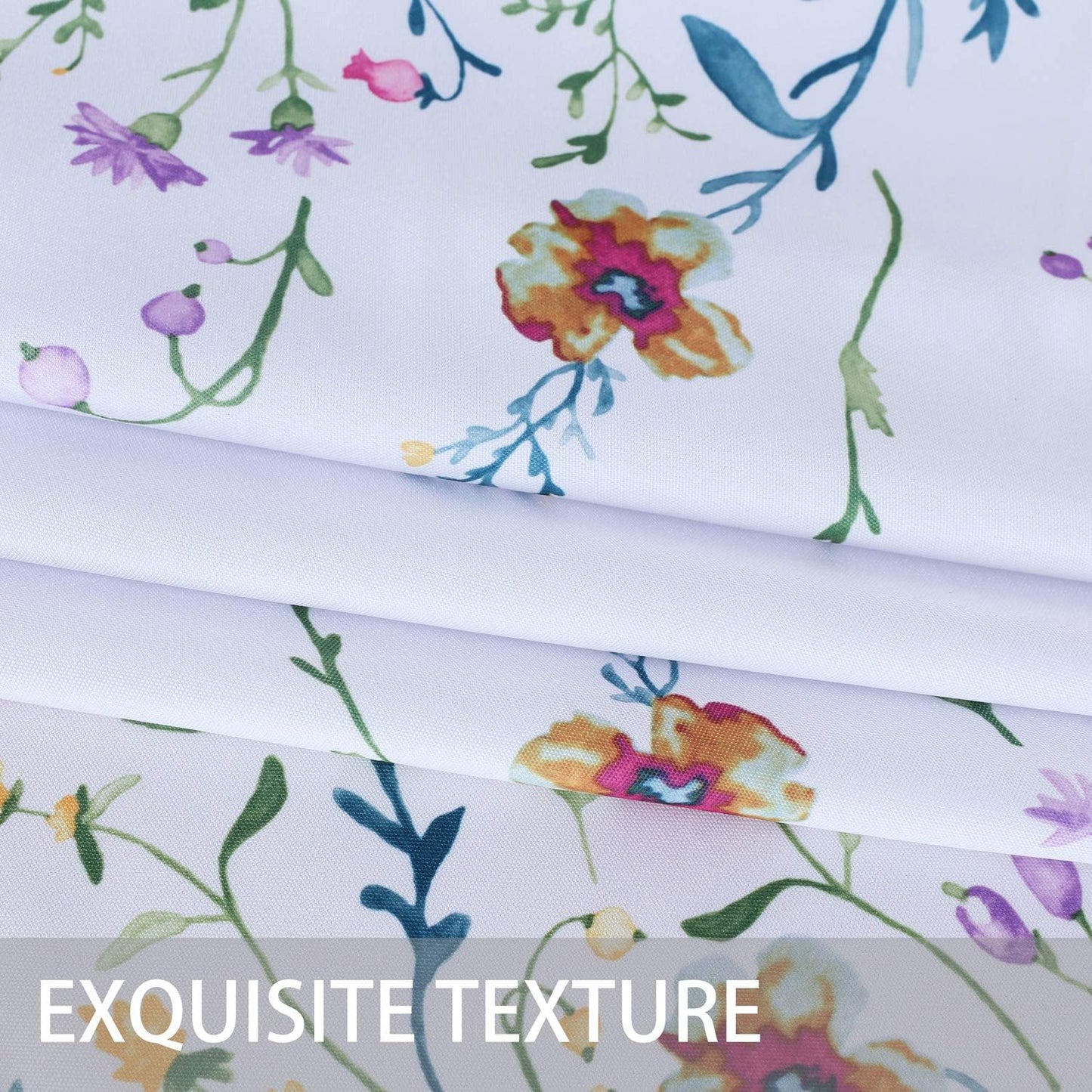 Easter Fabric Rectangle Table Cloth 60 X 84 Inch, Polyester Easter Spring Flower Tablecloth, Table Cover Protector for Holiday, Party, Wedding, Birthday, Banquet Decoration Use, Floral