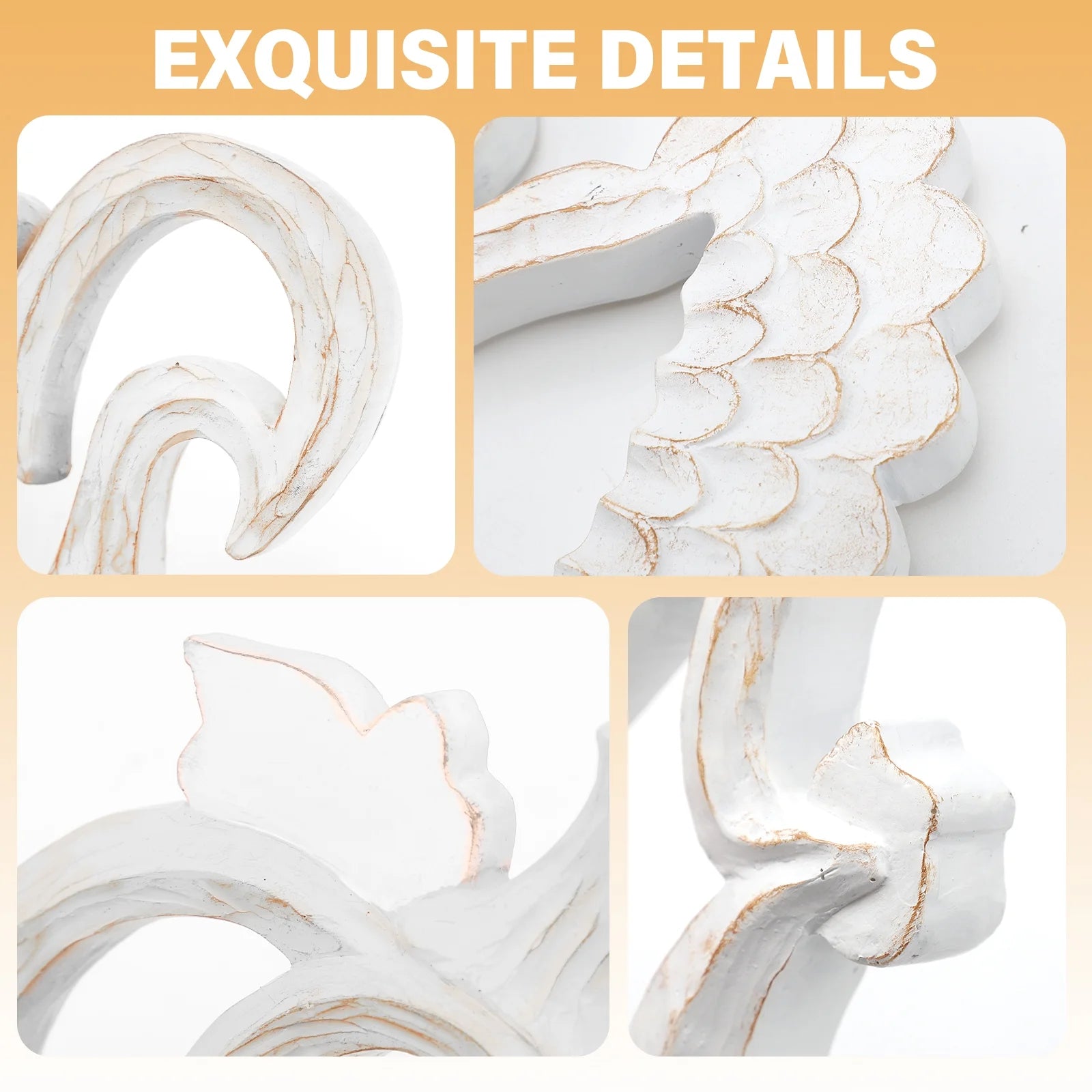Fall Decorations for Home, Thanksgiving Decorations Pumpkin Decor Turkey Decor Resin, 3Pcs White