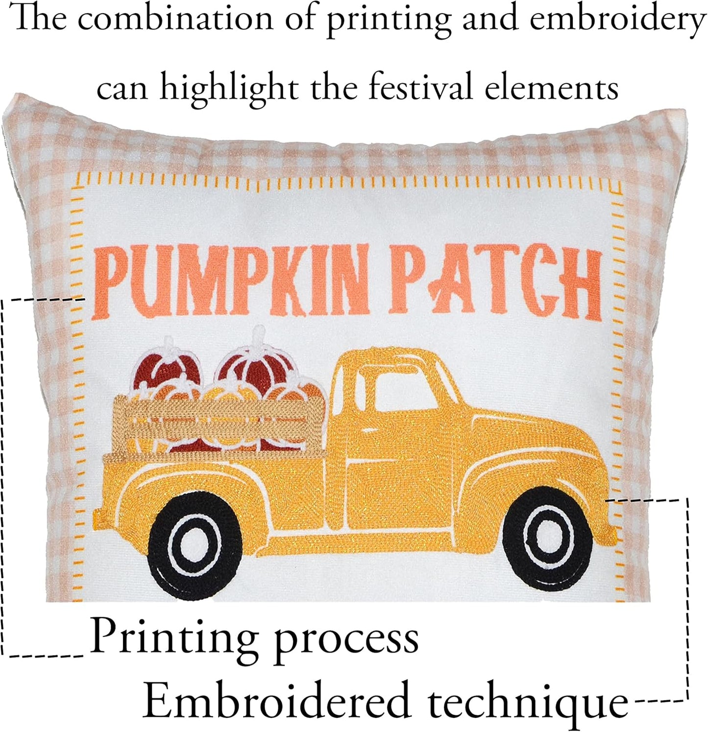 Fall Pillow Covers 18X18 Set of 4 Thanksgiving Pillow Covers Harvest Decorative Pillow Covers, Autumn Pumpkin Throw Pillow Covers for Fall Thanksgiving Decorations