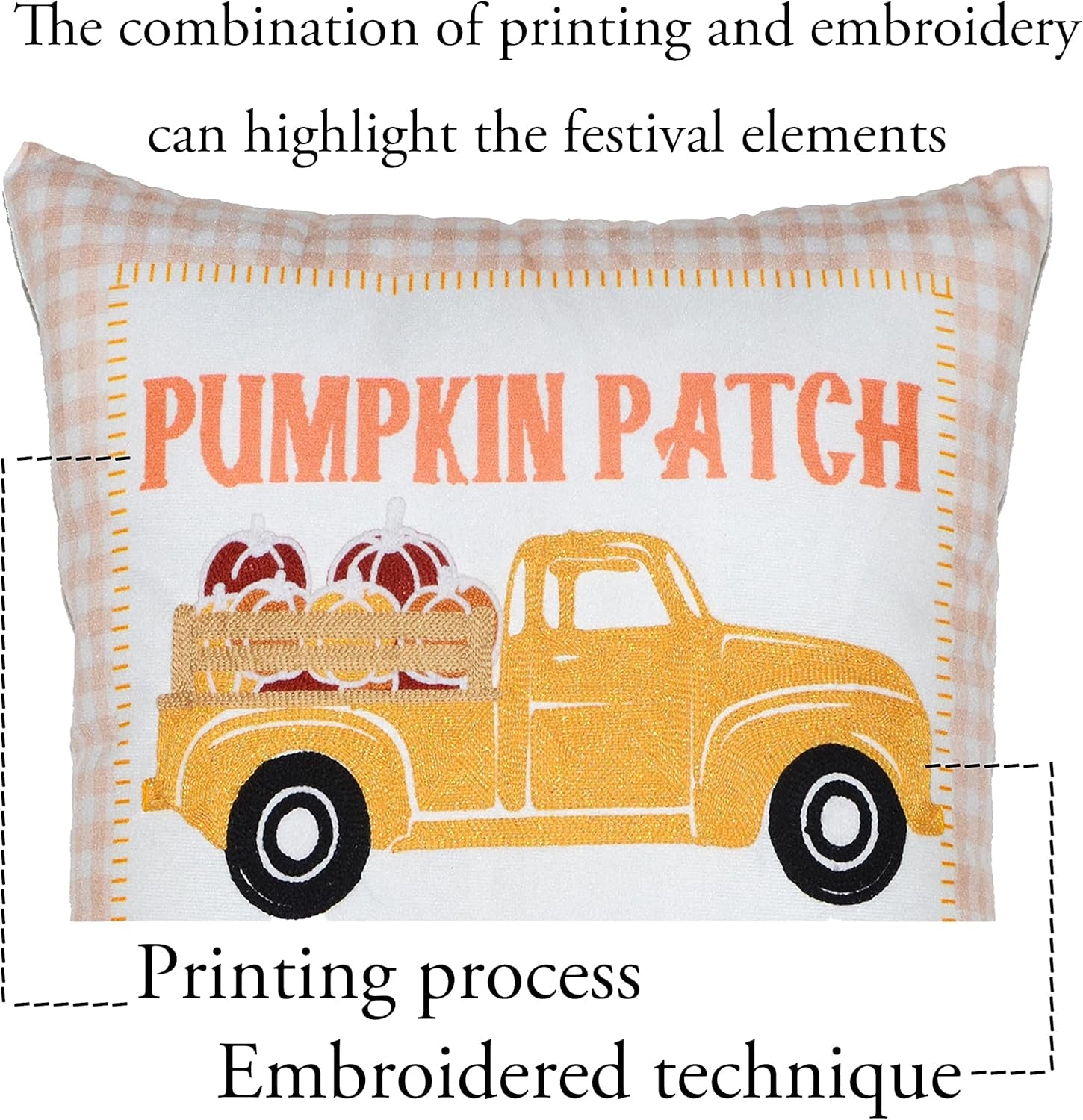 Fall Pillow Covers 18X18 Set of 4 Thanksgiving Pillow Covers Harvest Decorative Pillow Covers, Autumn Pumpkin Throw Pillow Covers for Fall Thanksgiving Decorations