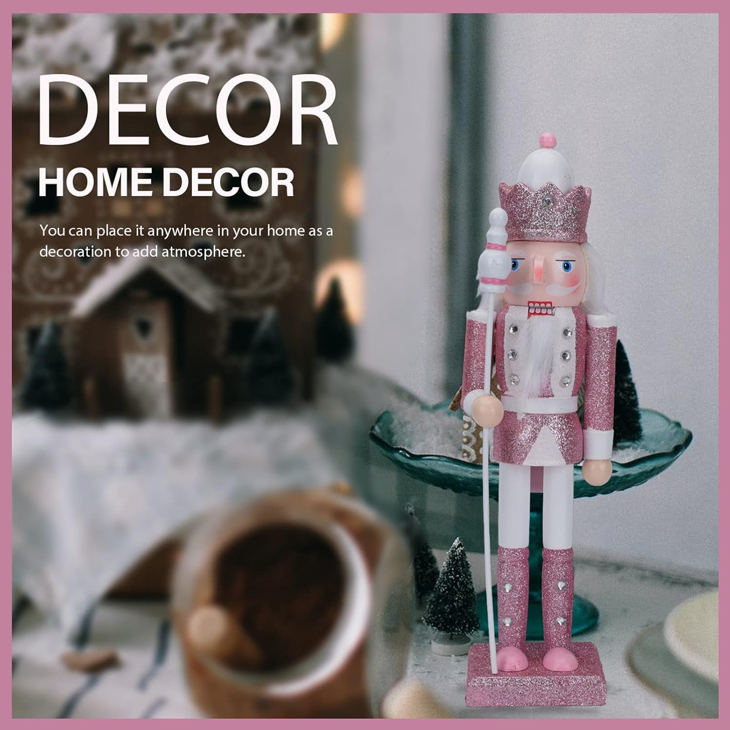 Christmas Decor Nutcracker Soldiers Figurine Christmas Desktop Decoration Glitter Soldier Puppet Toy for Xmas Tree Window Table Yard Porch Decoration Thanksgiving Decorations