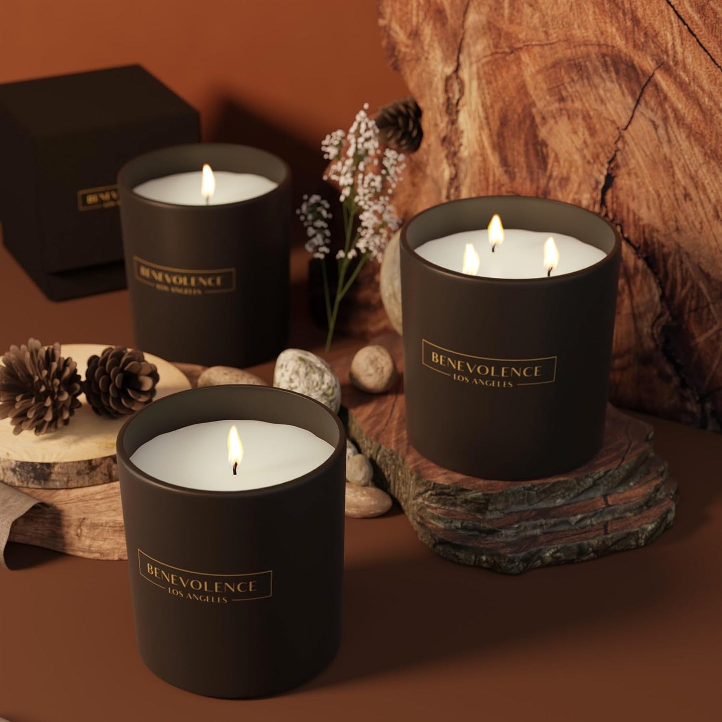 Pine Scented Candle | Soy Candles, Black Candle for Home | Gifts for Women and Men | Home Fragrance | Aromatherapy | Bathroom Freshener | 8Oz, 45 Hour Burn