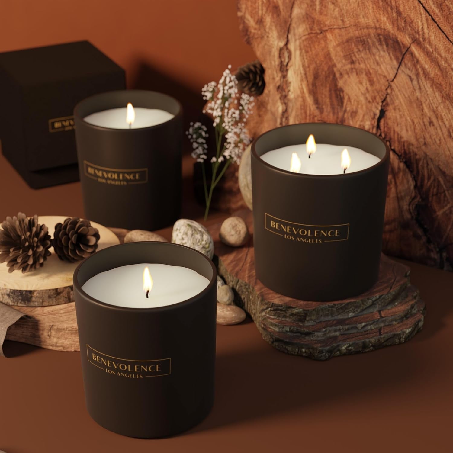 Pine Scented Candle | Soy Candles, Black Candle for Home | Gifts for Women and Men | Home Fragrance | Aromatherapy | Bathroom Freshener | 8Oz, 45 Hour Burn