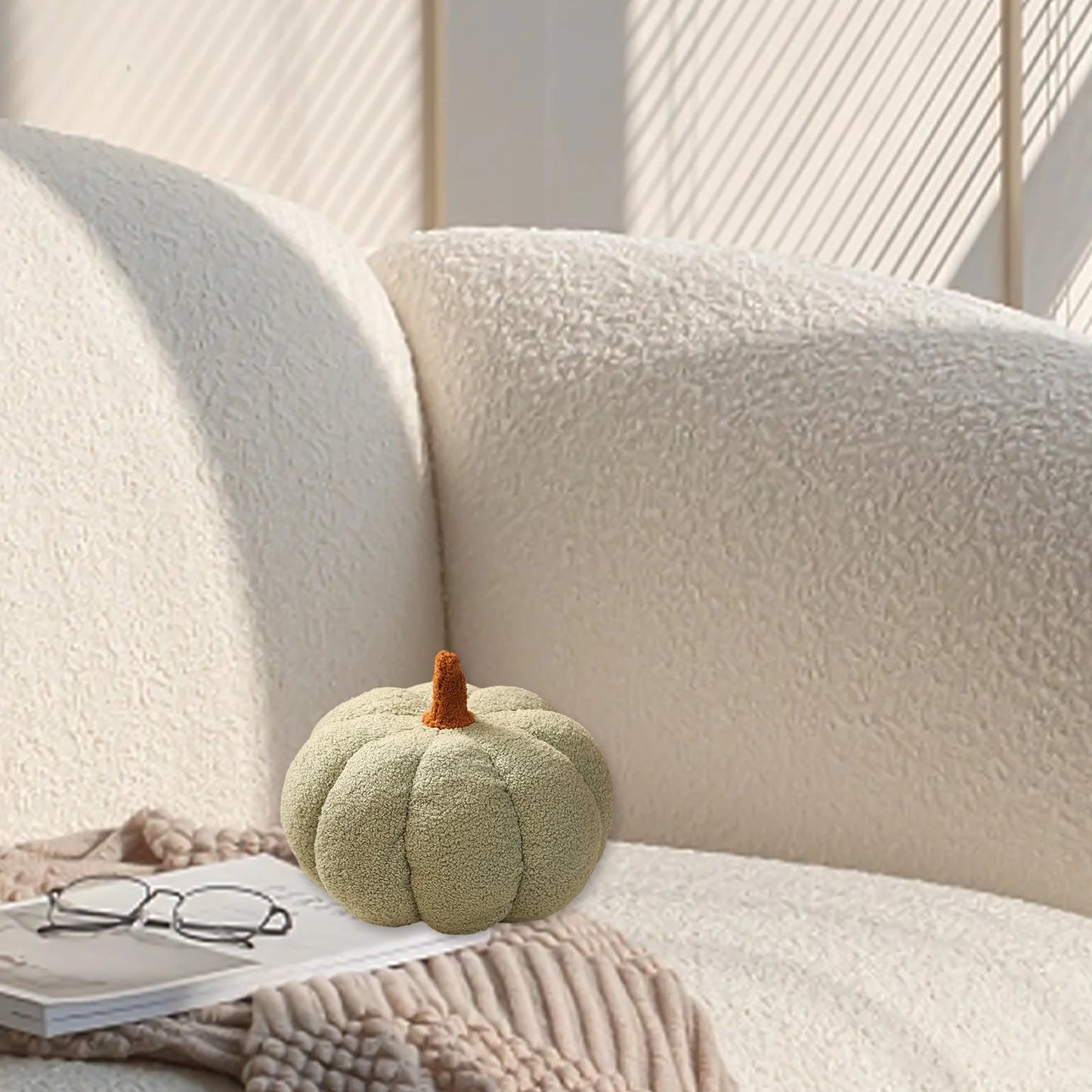 Pumpkin Throw Pillow Cushion 3D Thanksgiving Pumpkin Pillow Halloween Fall Pumpkin Toy Fluffy Stuffed Pillow Kids' Plush Toy Pillow 7.8 Inches