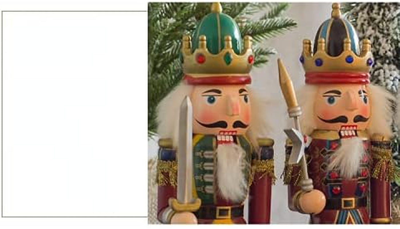 12 Inch Christmas Wooden Nutcracker, Traditional Festive Xmas King and Soldier Figurine Display Ornament for Shelves and Tables Fireplace Decoraion (Green Trumpeter)