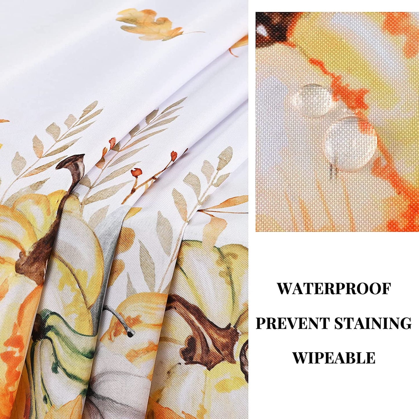 Thanksgiving Tablecloth Fall Pumpkin Table Cloth Rectangle Table Cover for Kitchen Dinner,60" X 84"
