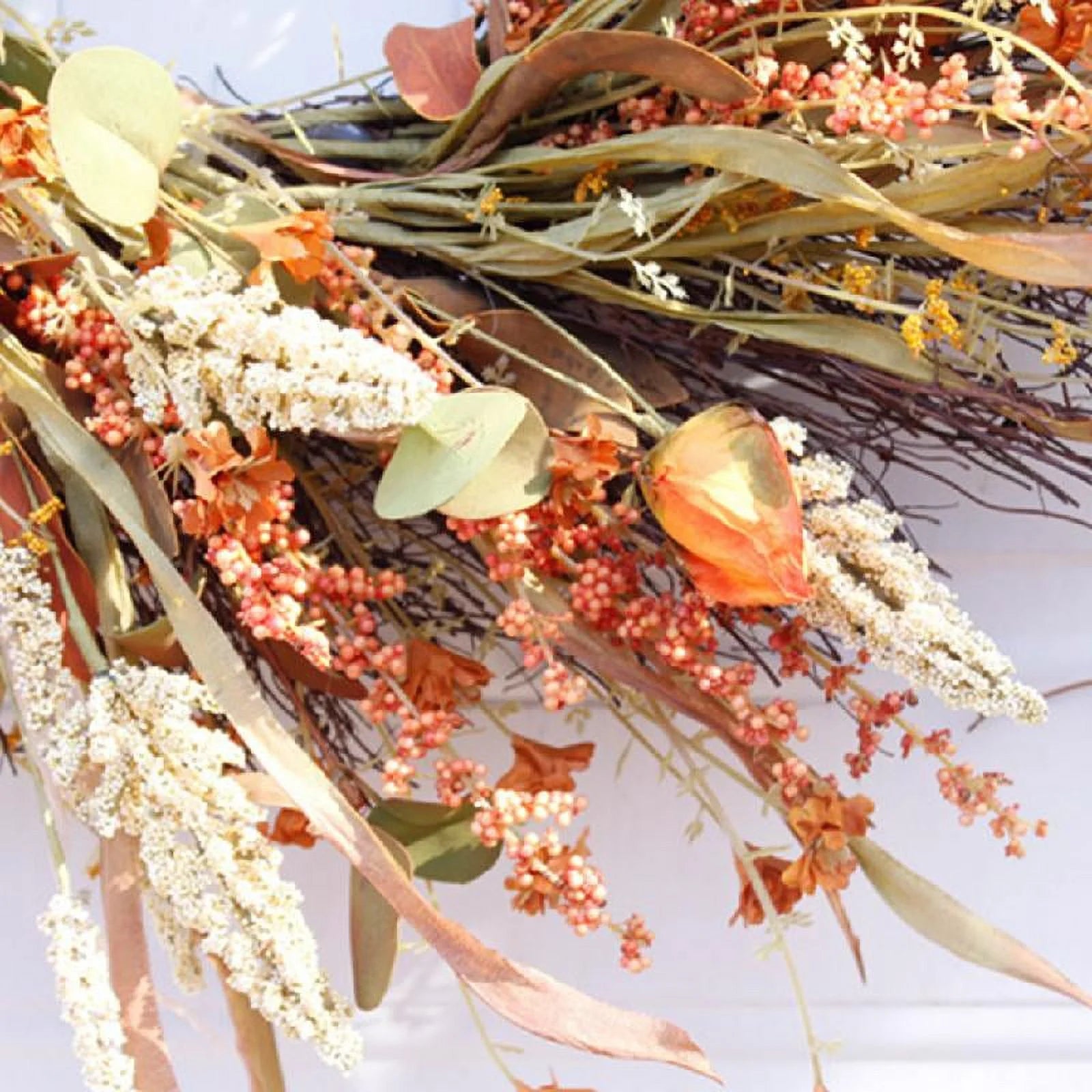 TRINGKY 24 Inch Fall Wreath Front Door Wreath Harvest Wheat Grain Garland Autumn Wreaths