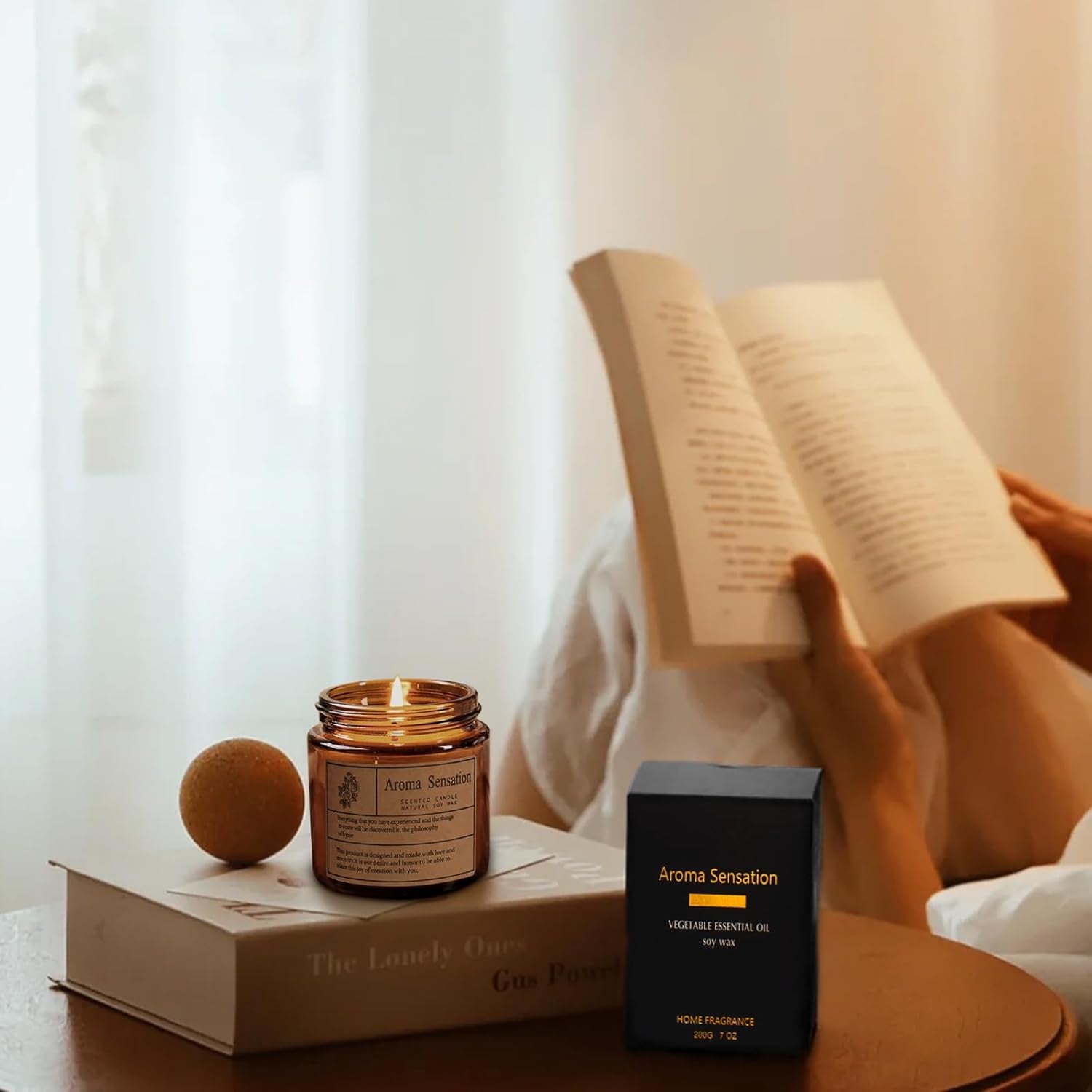 Organic Lavender Candles - Non Toxic Soy Candles for Home, Stress Relief & Medit