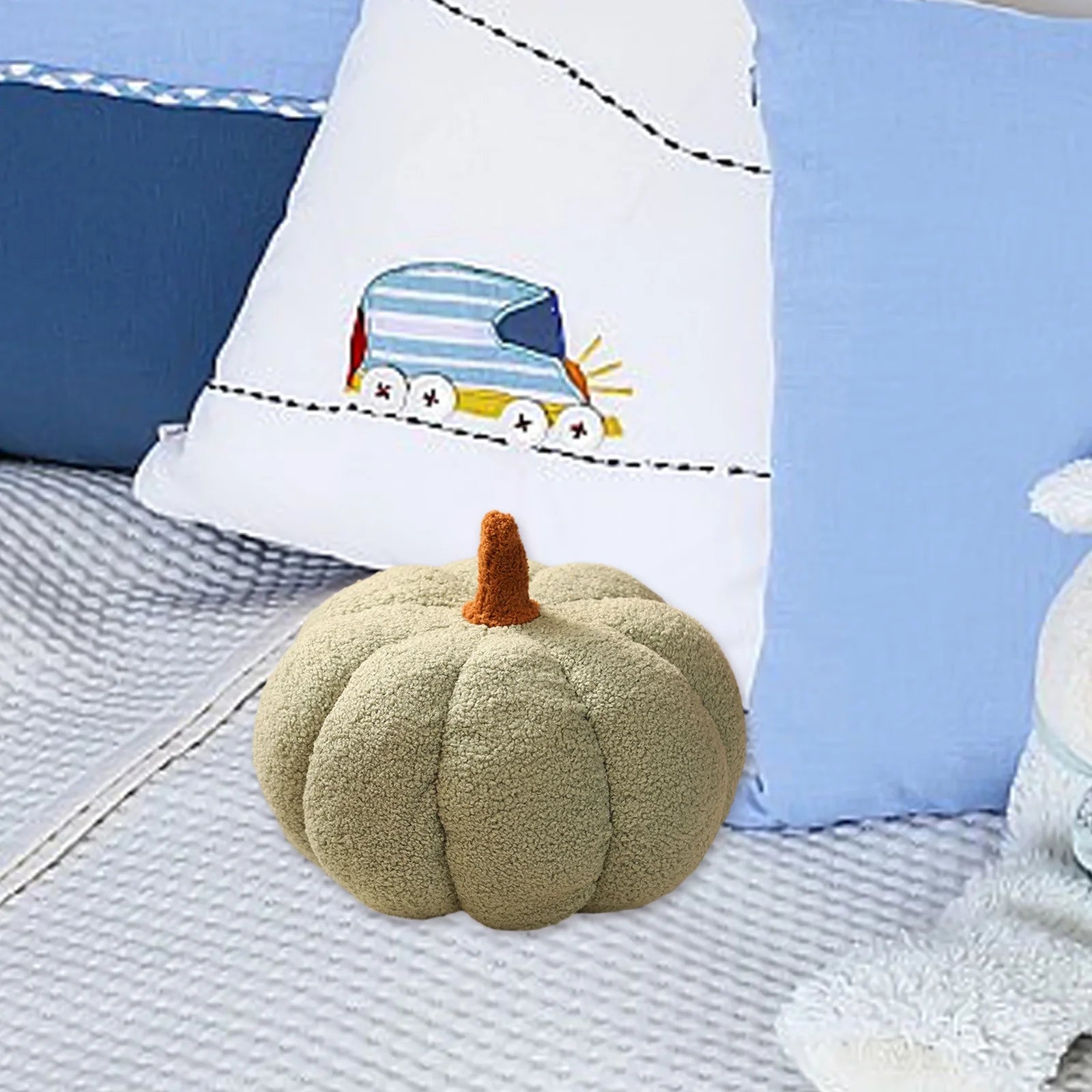 Pumpkin Throw Pillow Cushion 3D Thanksgiving Pumpkin Pillow Halloween Fall Pumpkin Toy Fluffy Stuffed Pillow Kids' Plush Toy Pillow 7.8 Inches