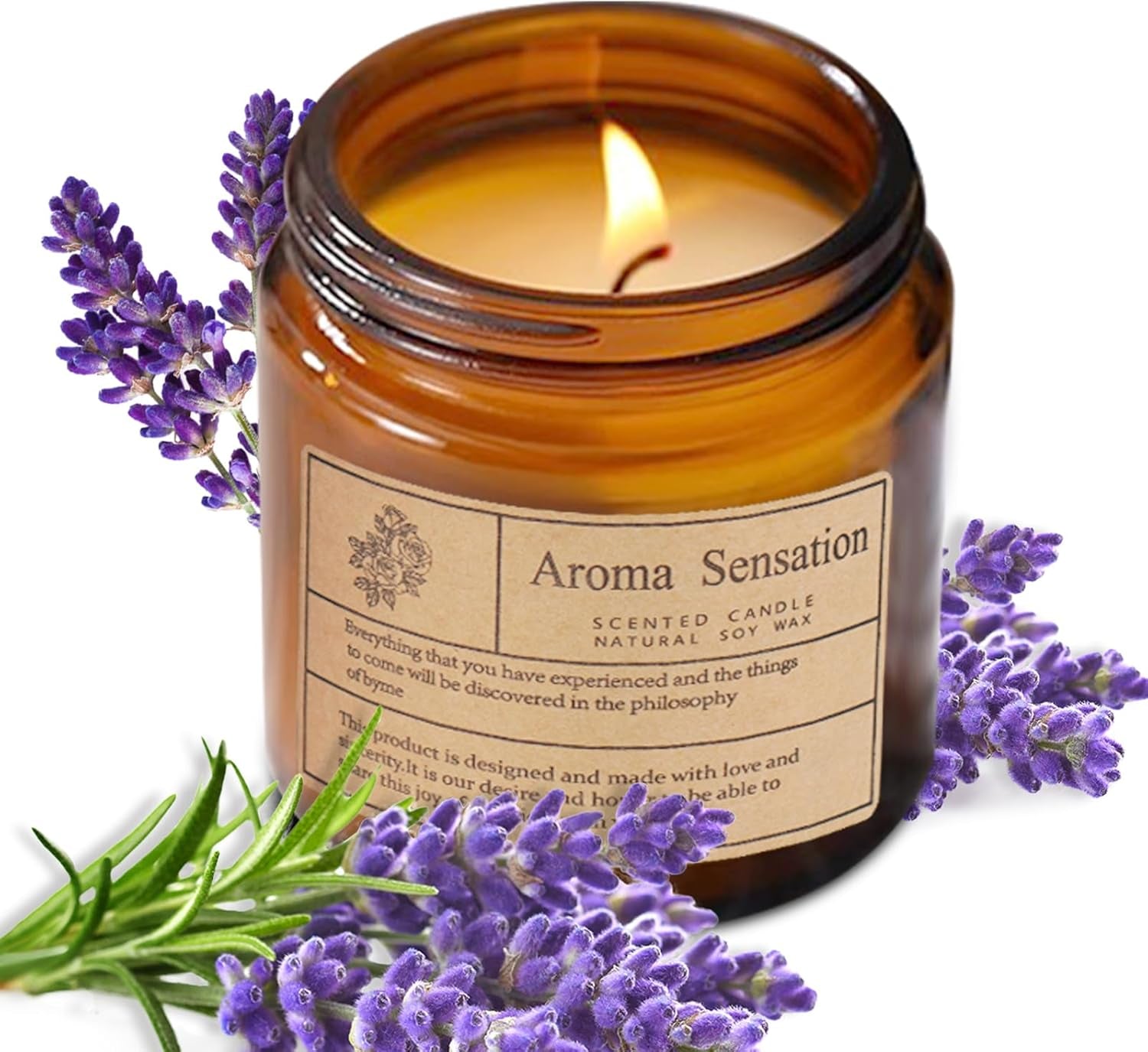 Organic Lavender Candles - Non Toxic Soy Candles for Home, Stress Relief & Medit