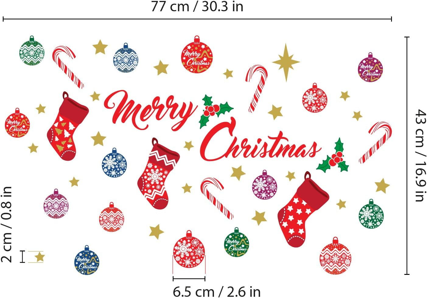 Christmas Decorations Clearance for Home, Indoor, Wall Stickers " Merry Christmas Decor" Wall Murals Decals Living Room Children Nursery Restaurant Cafe Hotel Home Decor (Merry Christmas Decor)