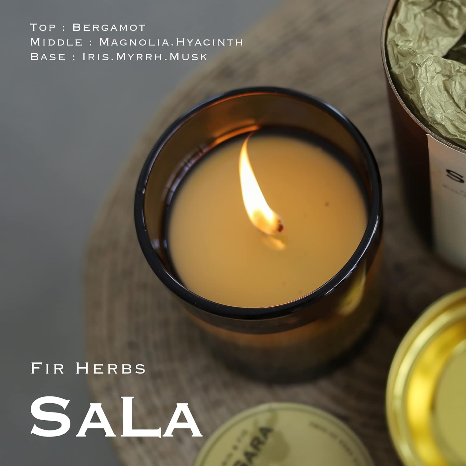 Sandalwood & Cedar Scented Candles Natural Soy Wax Candles for Home Scented Fall Candles Stress Relief Meditation Aromatherapy Candle Christmas Candles Gifts for Women (Sala)