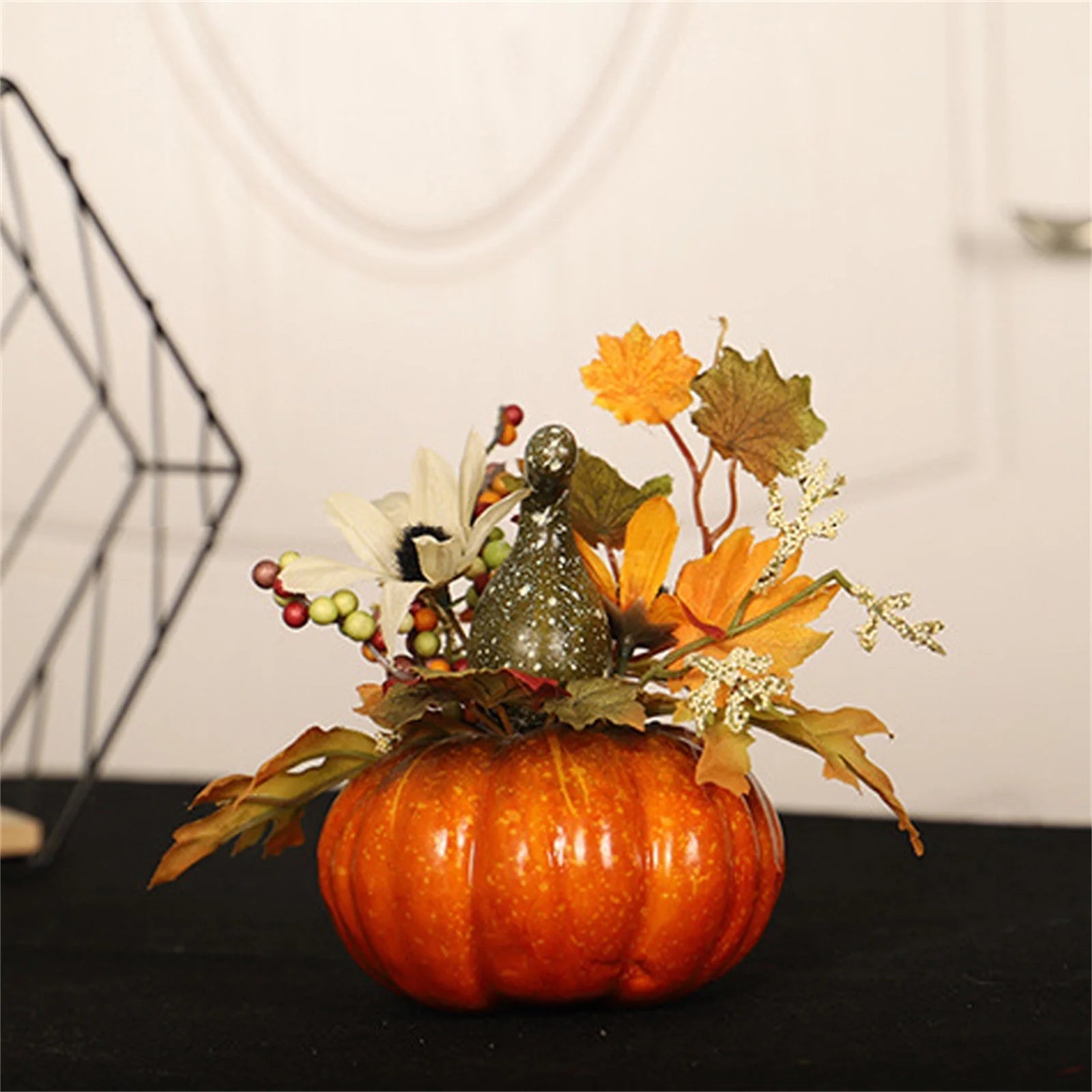 Fall Decorative Props Simulated Pumpkin Maple Leaf Home Autumn Decor Perfect for Autumn Home Tabletop Centerpieces Kitchen Fireplace Mantel Party Decorations