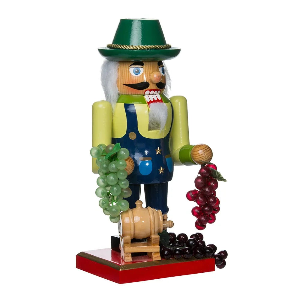 Wooden Winemaker Nutcracker, 10.25-Inch