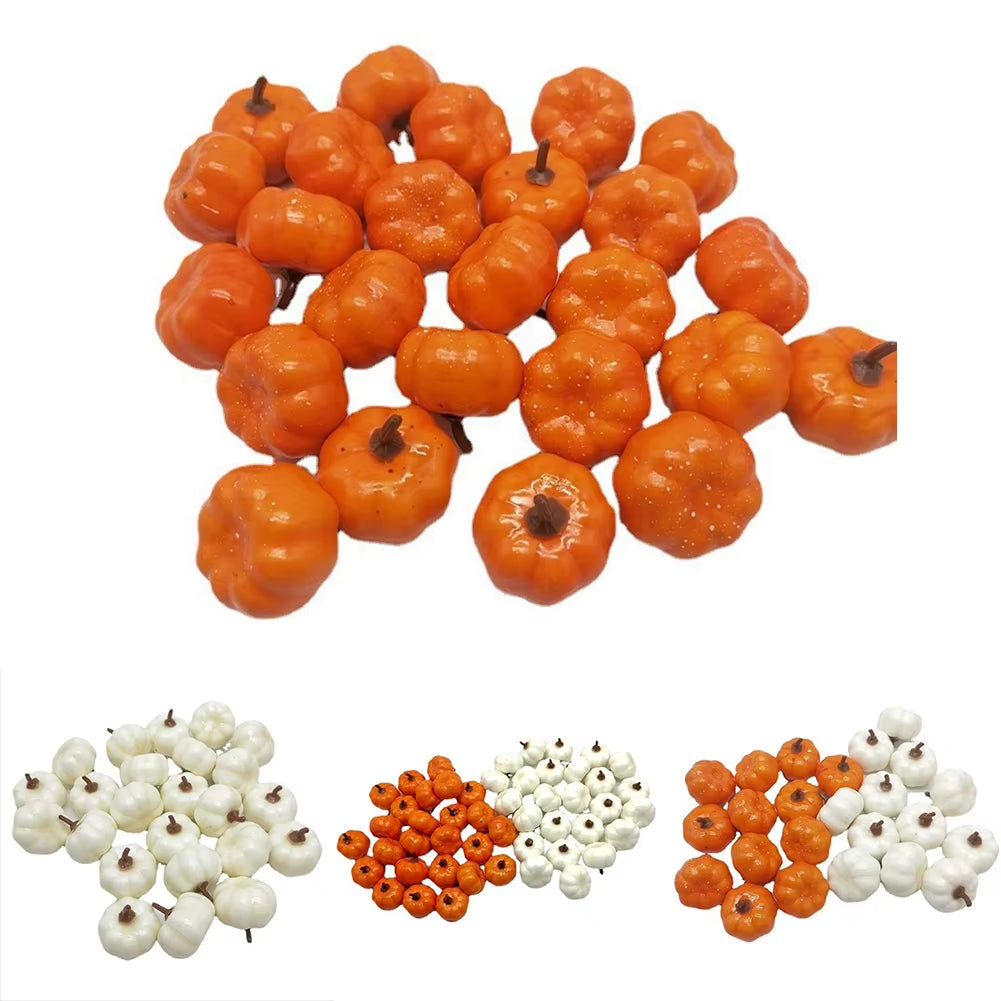12/24/48Pcs Artificial Pumpkins Fake Foam Pumpkins for Halloween Thanksgiving Harvest Festival Home Table Decor