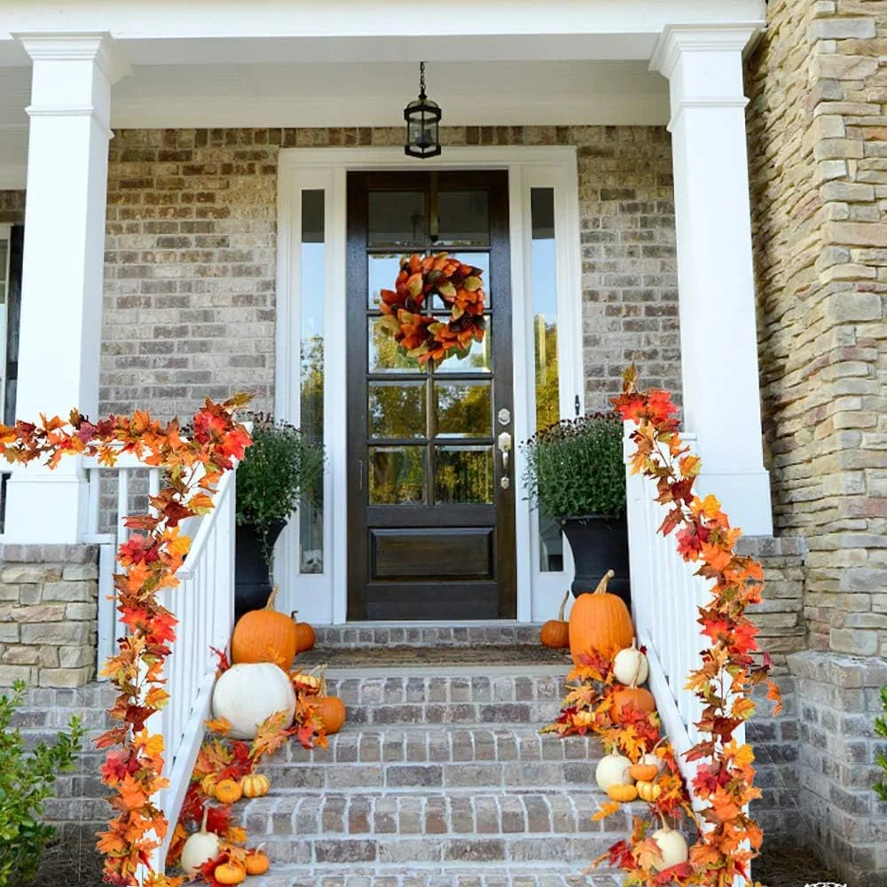 3 Pack Fall Garland Maple Leaf Garland 5.9Ft/Piece Fall Maple Leaves Garland Hanging Vine Garlands Artificial Fall Autumn Foliage Garland Thanksgiving Decor