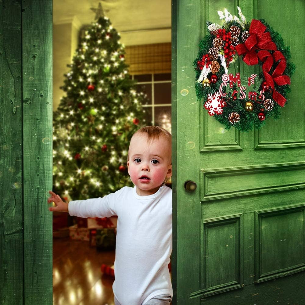 18" Artificial Winter Red Wreath - Front Door Indoor/Outdoor Christmas Decor