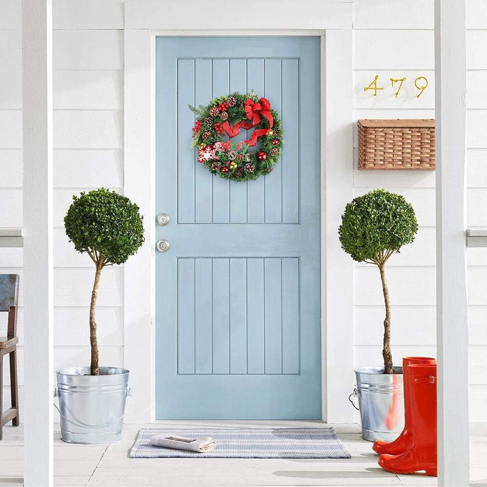 18" Artificial Winter Red Wreath - Front Door Indoor/Outdoor Christmas Decor