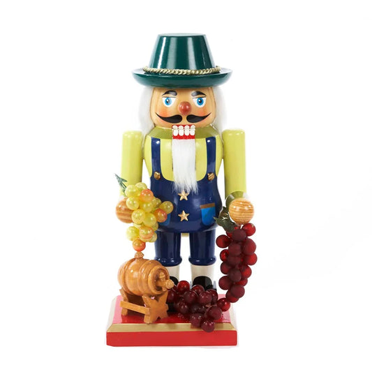 Wooden Winemaker Nutcracker, 10.25-Inch