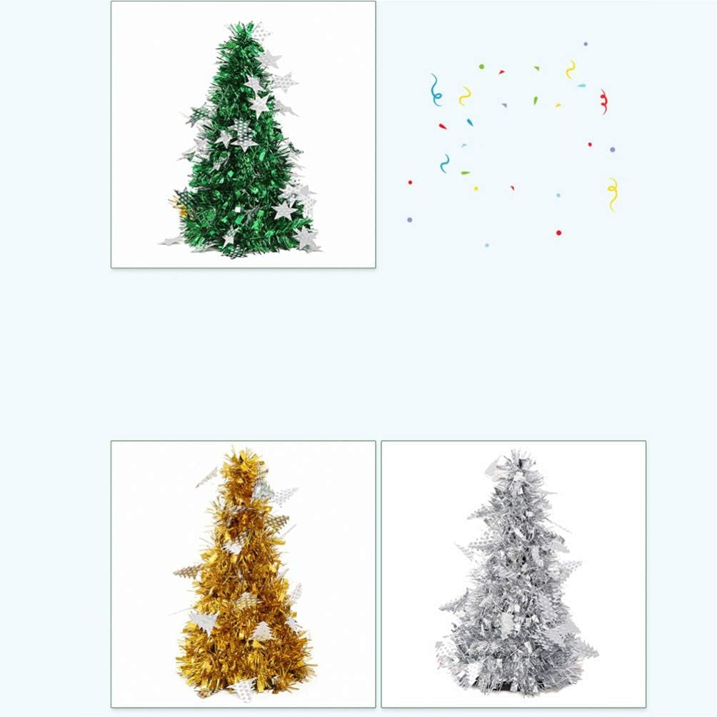 5Pcs Artificial Christmas Tree Small Christmas Trees Sequins Tinsel Christmas Ornaments Holiday Centerpieces Table Decorations Xmas Party Supplies Style 2