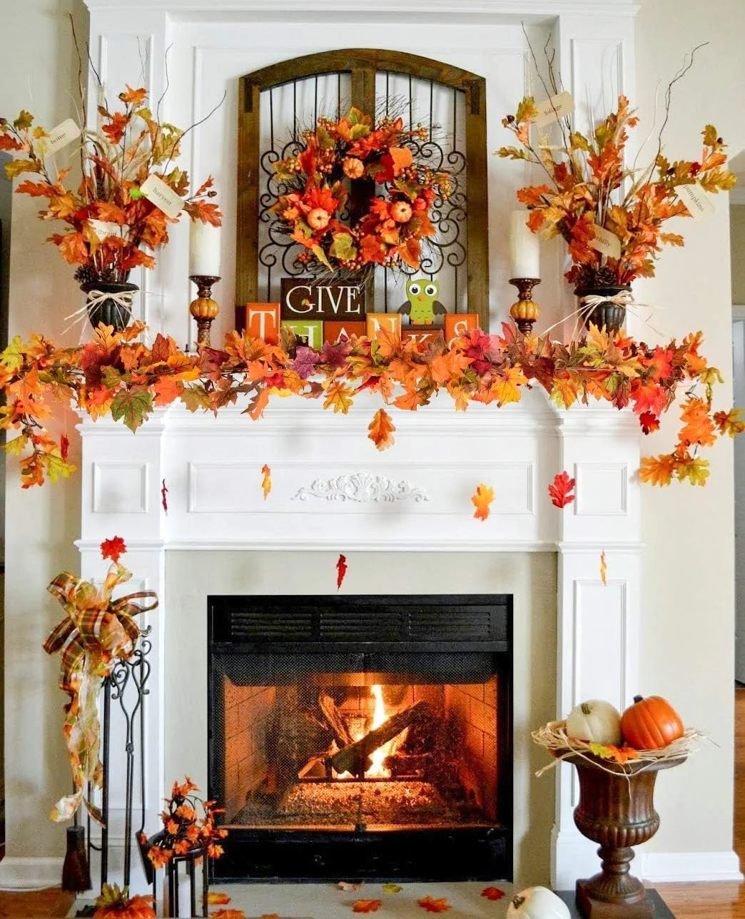 3 Pack Fall Garland Maple Leaf Garland 5.9Ft/Piece Fall Maple Leaves Garland Hanging Vine Garlands Artificial Fall Autumn Foliage Garland Thanksgiving Decor