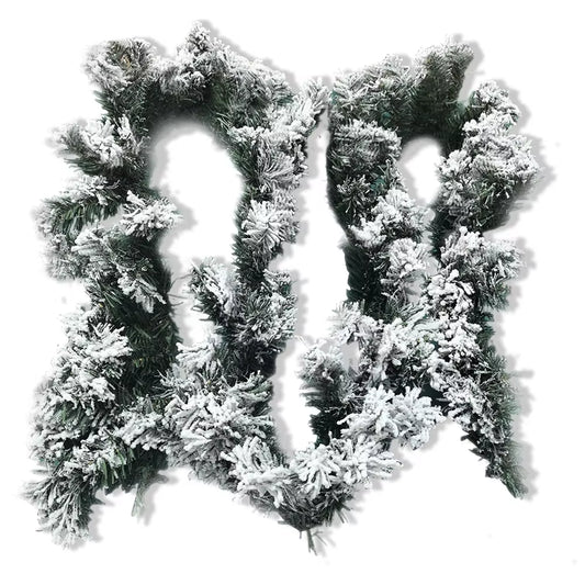 1Pc Snow Flocked Garland, 274Cm/107.87Inches Artificial Snow Flocked Christmas Decorations Christmas Decor Garland Realistic DIY