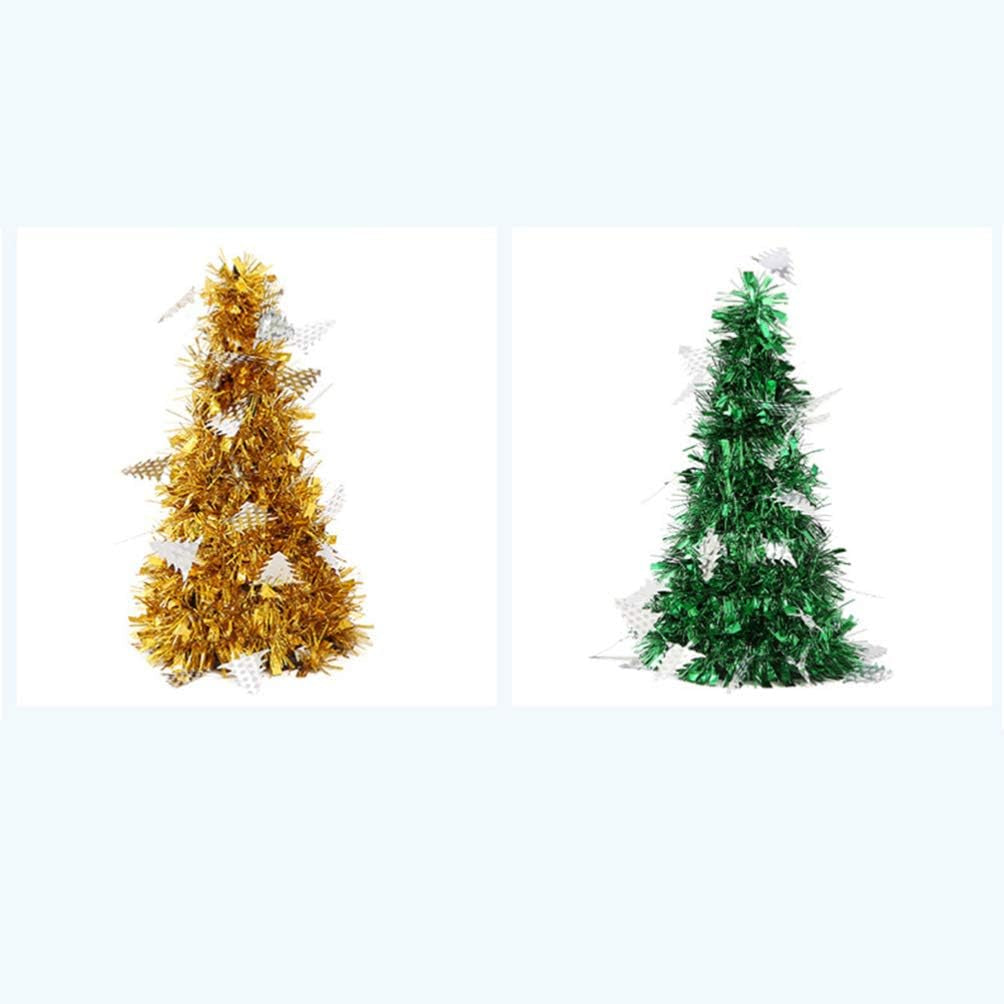 5Pcs Artificial Christmas Tree Small Christmas Trees Sequins Tinsel Christmas Ornaments Holiday Centerpieces Table Decorations Xmas Party Supplies Style 2